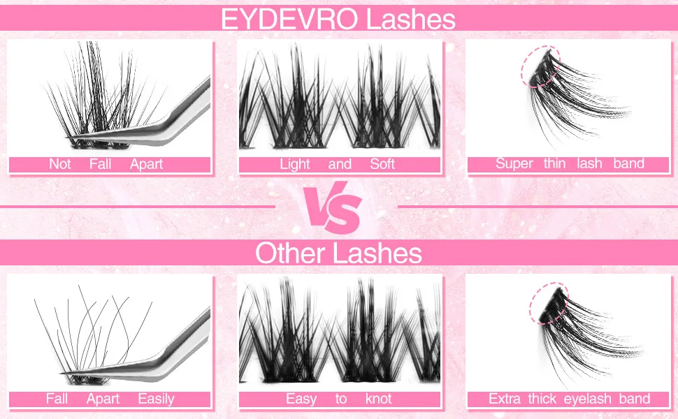 Individual Lashes Cluster Eyelash Extensions Lashes Natural Look C Curl Eye Lash Clusters Mink Wispy Fluffy 12mm DIY False Eyelashes by EYDEVRO  60 Clusters - individual Lashes Natural Look