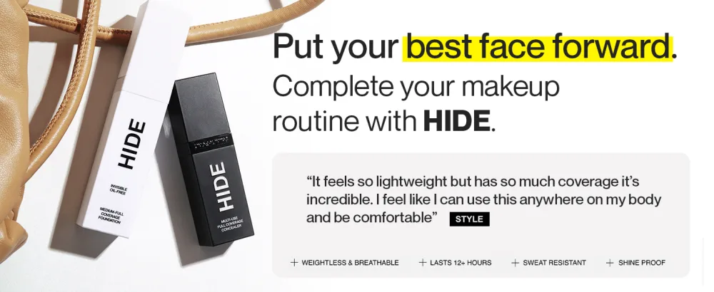 HIDE PREMIUM Liquid Multi-Use Concealer  SEE SHADE FINDER Below For Perfect Match  Large Bottle 0.5 fl. oz. - Full Coverage Concealer Makeup for Acne Dark Spots Dark Circles Hyperpigmentation and Blemishes Oil Free Conce... - concealer best face forward