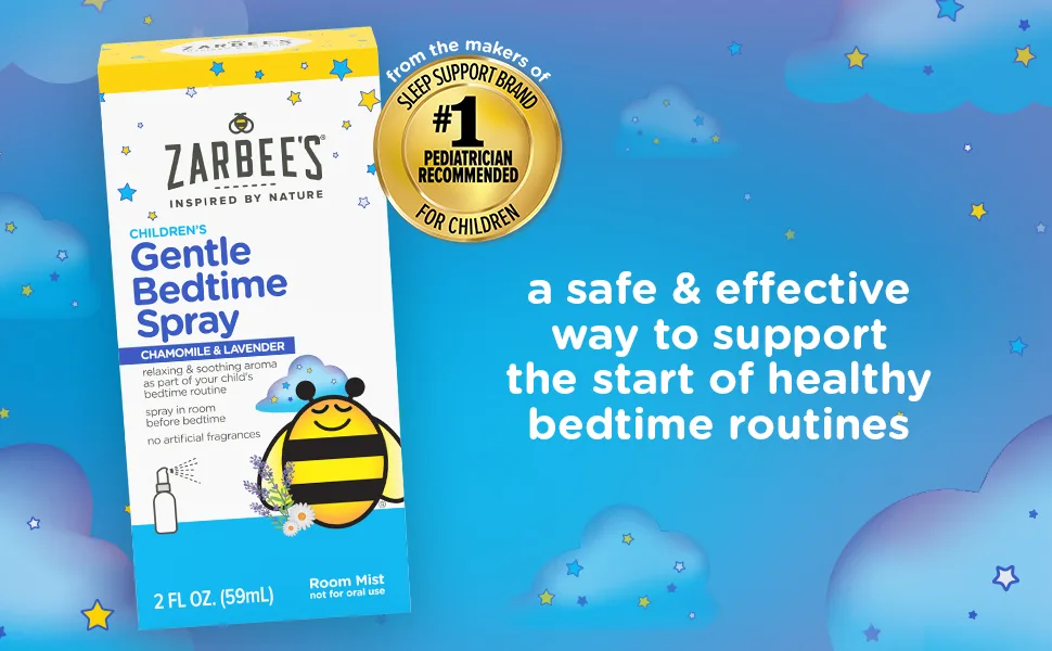 Zarbee's Gentle Bedtime Kids Sleep Spray  Chamomile & Lavender Room Spray Helps Create a Calming Atmosphere to Prepare for Sleep  2oz - spray