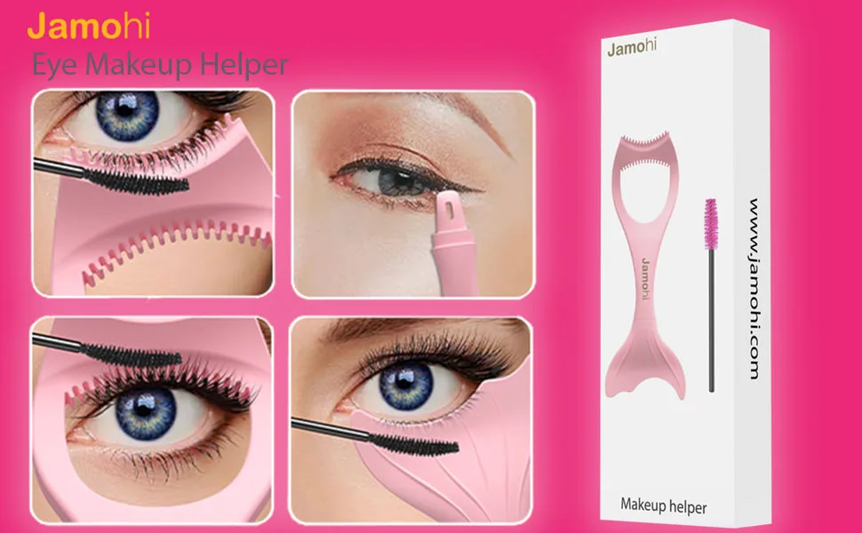 Jamohi Lash Buddy Eyeliner Mascara Shield Applicator Guard Wand  Soft Silicone Eyelash Applicator Tool  Travel Reusable Makeup Helper - eye tool