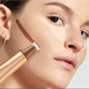 Boobeen Liquid Highlighter Makeup  Face Cream Highlighter with Cushion Applicator  Matte Cream Illuminator for Face Shaping & Brightening  Easy to Create 3D Face Makeup 02 - highlighter makeup pen shimmer contour stick illuminator cream liquid bronzer makeup shadow gel