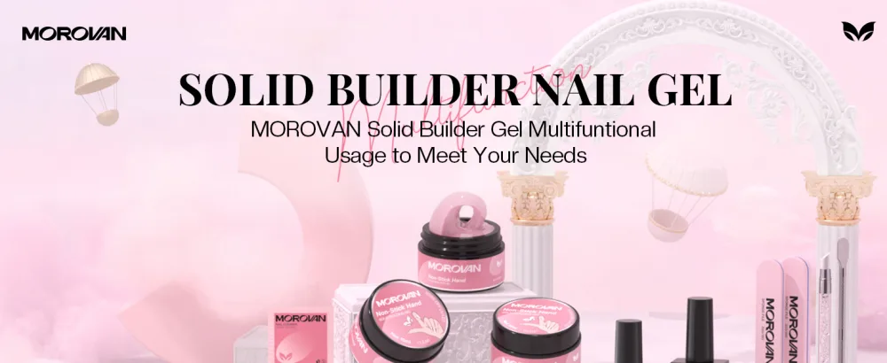 Morovan Solid Builder Gel For Nails- 3 Colors Solid Builder Nail Gel Kit Non Stick Builder Gel For Nails With Nail Tips Chrome Powder Glitter Sequins Solid Gel Nail Glue for Press On Nails Fake Nails Strengthen Nail Art ... - product information 1