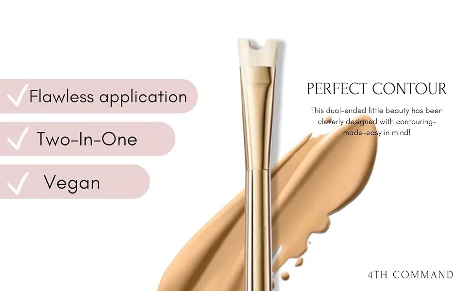 4TH COMMAND Pro Contour Duo Brush Small Nose U shape Brush Perfect For Contouring and Defining the Nose Dual End Two in Brush One Gold Brush - product information 1