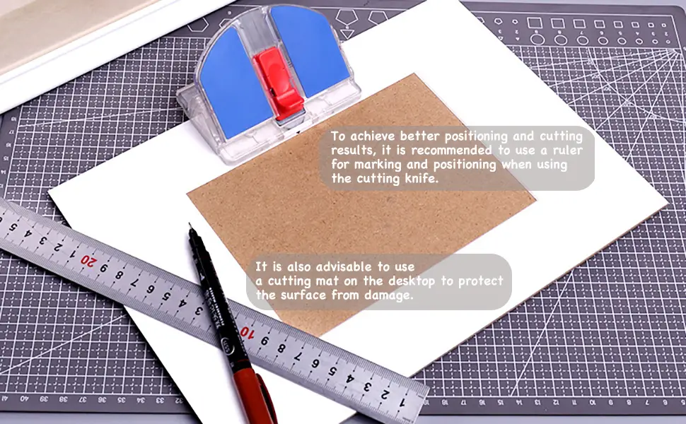 Mat Cutter 45 & 90 Degree Bevel Mat Board Cutter with 3 Replacement Blades Professional Beveled Cut tool for Art Picture Framing Foam board Card board (Blue + 3 Replacement Blades) - product information 10
