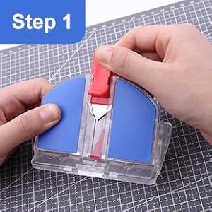 Mat Cutter 45 & 90 Degree Bevel Mat Board Cutter with 3 Replacement Blades Professional Beveled Cut tool for Art Picture Framing Foam board Card board (Blue + 3 Replacement Blades) - product information 7