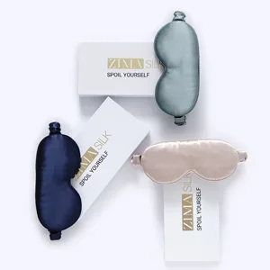 ZIMASILK Adjustable Pure Mulberry Silk Sleep Mask  3D Contoured Cup Eye Mask for Sleeping  Super Soft Breathable Blindfold  Perfect Blocks Light for Sleeping. (Black) - eye mask