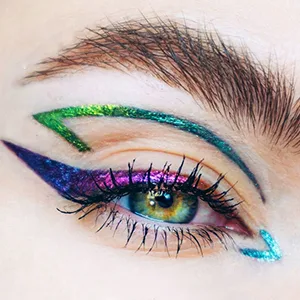 Mysense Chameleon Liquid Glitter Eyeliner  Metallic Satin Eyeliner Liquid Liner Multi-Reflective Sparkle Finish  Smudge-proof Long-lasting Glitter Eye Shadow Makeup  01 Gold 01 Gold - chameleon eyeliner_metallic eyeliner_glitter liquid eyeliner