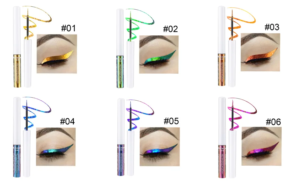 Mysense Chameleon Liquid Glitter Eyeliner  Metallic Satin Eyeliner Liquid Liner Multi-Reflective Sparkle Finish  Smudge-proof Long-lasting Glitter Eye Shadow Makeup  01 Gold 01 Gold - glitter liquid eyeliner eyeshadow