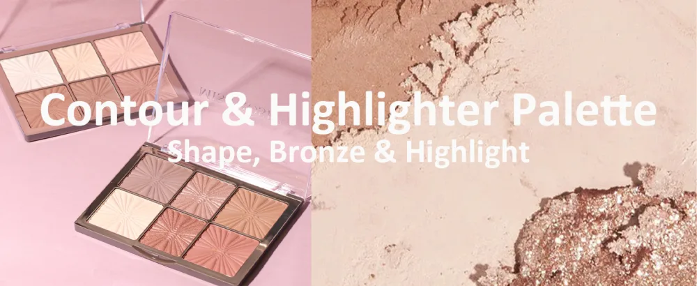 Mysense 6 Colors Contour Highlighter Blush Makeup Palette  Pressed Fine Powder Contouring Palette  Silky Smooth Face Blusher Bronzer & Highlight Makeup Kit  01 - contour and highlighter palette