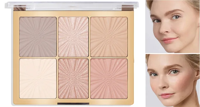 Mysense 6 Colors Contour Highlighter Blush Makeup Palette  Pressed Fine Powder Contouring Palette  Silky Smooth Face Blusher Bronzer & Highlight Makeup Kit  01 - contour_highlighter_blush makeup palette