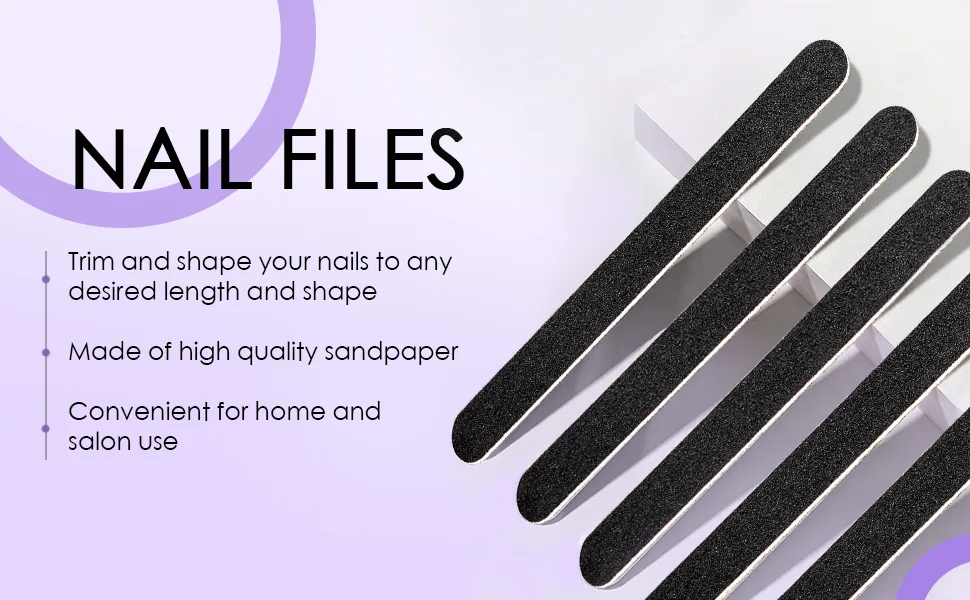 Nail File and Buffer Professional Manicure Tools Kit Emery Board & Nail Buffer Blocks Double Sided Reuseable 100/180 Grit 10Pcs for Home and Salon Use(Purple) - emory board manicure set nail file kit nail filer