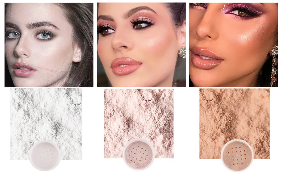 Loose Face Powder  Oil Control Face Pressed Powder Loose Baking Face Setting Powder Makeup  Natural Matte Smooth Setting Powder Long-lasting Waterproof 8g (02 Pink Complexion) - product information 3