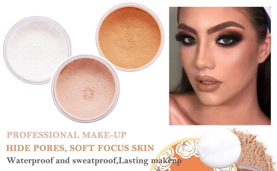 Loose Face Powder  Oil Control Face Pressed Powder Loose Baking Face Setting Powder Makeup  Natural Matte Smooth Setting Powder Long-lasting Waterproof 8g (02 Pink Complexion) - product information 5