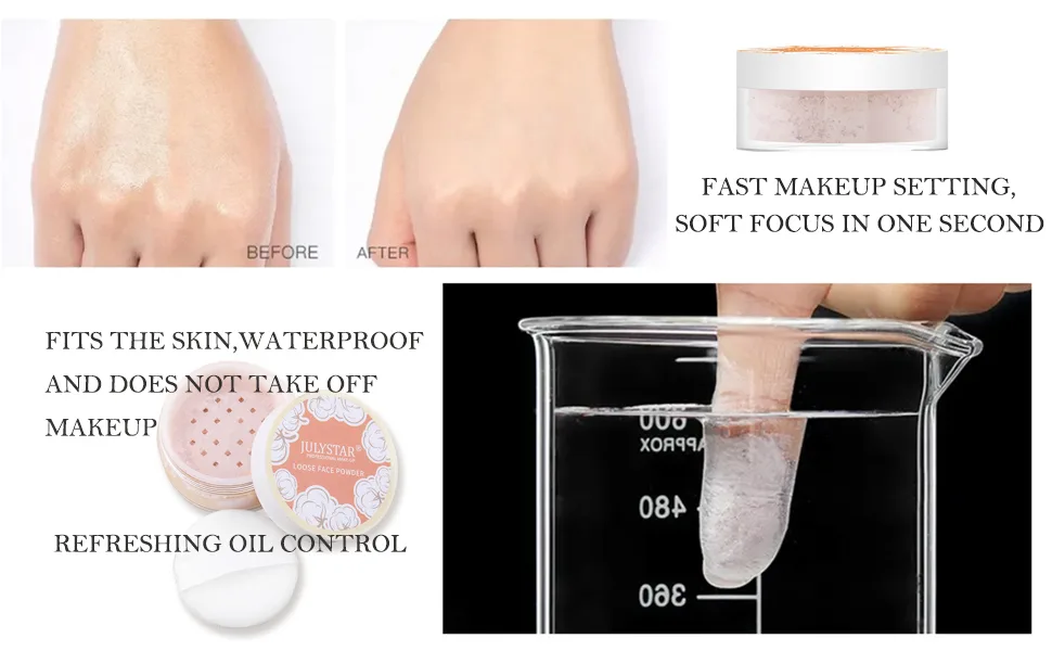 Loose Face Powder  Oil Control Face Pressed Powder Loose Baking Face Setting Powder Makeup  Natural Matte Smooth Setting Powder Long-lasting Waterproof 8g (02 Pink Complexion) - product information 6