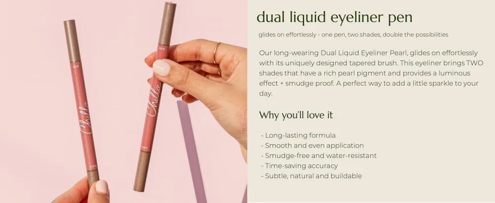 Chella Dual Liquid Eyeliner (Champagne/Bronze) - eyeliner pen desktop