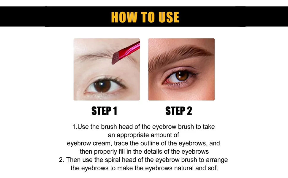 Eyebrow cream Smooth color holding waterproof non-staining to create a three-dimensional lasting natural wild eyebrow cream (04Black) - product information 2