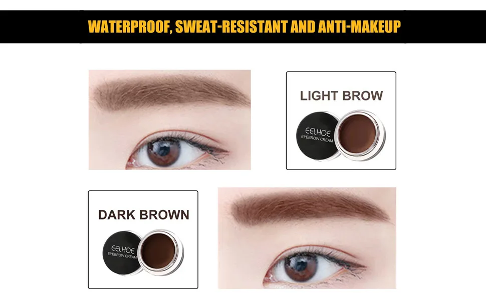 Eyebrow cream Smooth color holding waterproof non-staining to create a three-dimensional lasting natural wild eyebrow cream (04Black) - product information 5