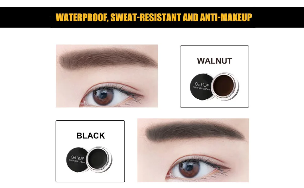Eyebrow cream Smooth color holding waterproof non-staining to create a three-dimensional lasting natural wild eyebrow cream (04Black) - product information 6