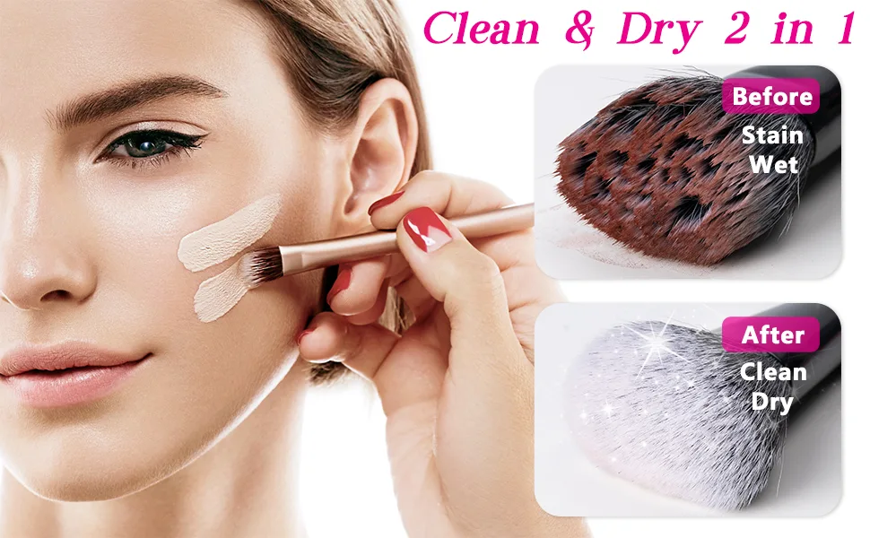Makeup Brush Cleaner Dryer  Mamgoak Electric Makeup Brush Cleaner with Cleaning Solution Included Fit for All Size Brushes Portable Automatic USB Cosmetic Brush Cleaner Tools - makeup brush cleaner