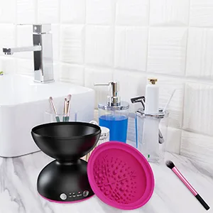 Makeup Brush Cleaner Dryer  Mamgoak Electric Makeup Brush Cleaner with Cleaning Solution Included Fit for All Size Brushes Portable Automatic USB Cosmetic Brush Cleaner Tools - makeup brush cleaner