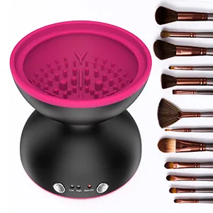 Makeup Brush Cleaner Dryer  Mamgoak Electric Makeup Brush Cleaner with Cleaning Solution Included Fit for All Size Brushes Portable Automatic USB Cosmetic Brush Cleaner Tools - makeup brush cleaner
