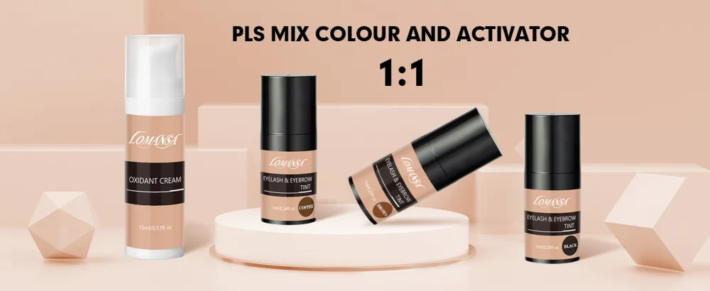 Lomansa Eyelash Color Kit Black Coffee  Instant Cream Hair Lashes Coloring  Salon Quality and Natural-Looking Effects with All Tools Black/Coffee - brow tint