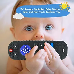 BIGSPINACH Teething Video Game Control Toy Teether Remote Control for Baby Black Black Game Teether&Black TV - lightweight and easy for your baby to hold