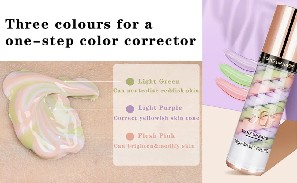 Face Primer Color Corrector Isolation Cream Face Makeup Primer Base Oil Control Moisturizing Concealer 40G - product information 1