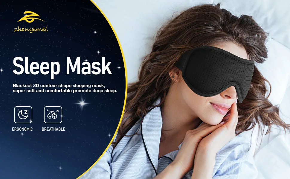Sleep Mask for Men Women Blackout Sleeping Mask Eye Mask for Sleeping Mask Eye Mask Light Black Sleep masks - Sleep mask
