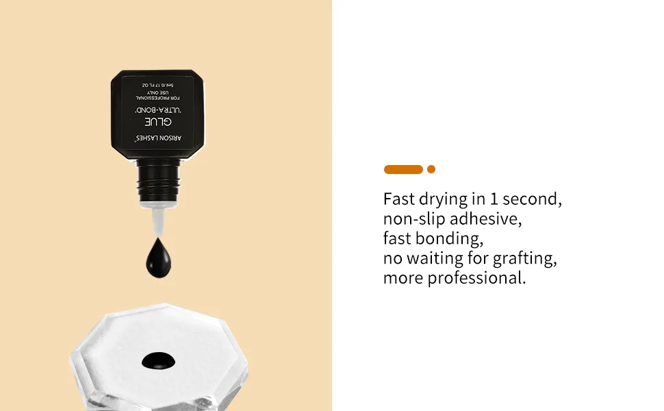 ARISON Pro Eyelash Extension Glue Extra Powerful Lash Glue 1 Sec Drying time 6-8 Weeks Retention Black Eyelash Adhesive Maximum Bonding Power for Semi-Permanent Extensions Professional Use Only Professional Extension Glu... - lash glue