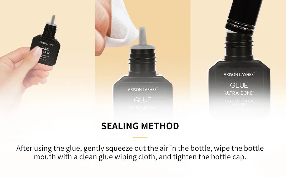 ARISON Pro Eyelash Extension Glue Extra Powerful Lash Glue 1 Sec Drying time 6-8 Weeks Retention Black Eyelash Adhesive Maximum Bonding Power for Semi-Permanent Extensions Professional Use Only Professional Extension Glu... - lash glue