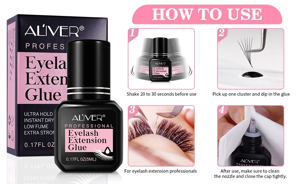          Extra Strong Eyelash Extension Glue/1-2Sec Drying time/Retention 7-9 Weeks/Maximum Bonding Power Semi Permanent Extensions NonToxic Low Fume - Extra Strong Eyelash Extension Glue