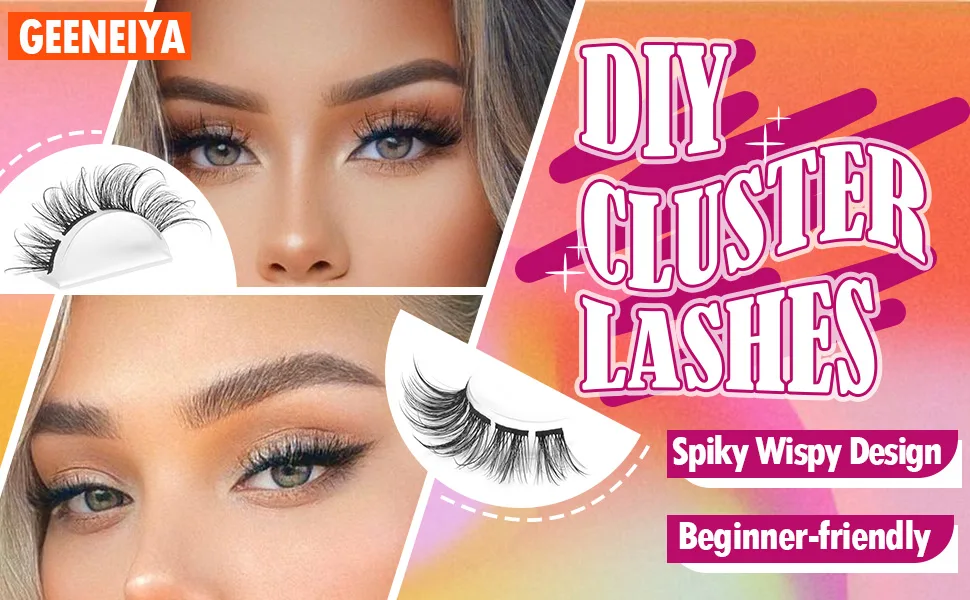 Natural Cluster Lashes Cat Eye Eyelash Extensions Wispy Individual Lashes Mink False Eyelashes DIY Lash Extensions by Geeneiya Fairy - lash clusters