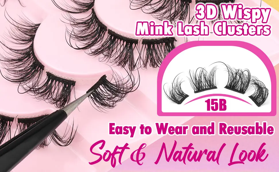 Natural Cluster Lashes Cat Eye Eyelash Extensions Wispy Individual Lashes Mink False Eyelashes DIY Lash Extensions by Geeneiya Fairy - lashes