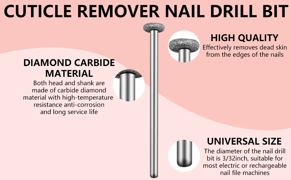 C12rtive 2Pcs Flat Nail Drill Bits Set Diamond Carbide 3/32 inch Electronic Nail Drill Replaceable Bits for Acrylic Gel Nails Dual Nail Form Remove - nail art