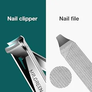 MR.GREEN Multifunctional Nail Clippers Stainless Steel Six Functions Nail Cutter Nail Files Small Knife Scissors (Large) - 1098-300-3