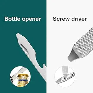 MR.GREEN Multifunctional Nail Clippers Stainless Steel Six Functions Nail Cutter Nail Files Small Knife Scissors (Large) - 1098-300-4