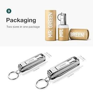 MR.GREEN Multifunctional Nail Clippers Stainless Steel Six Functions Nail Cutter Nail Files Small Knife Scissors (Large) - 1098-300-6
