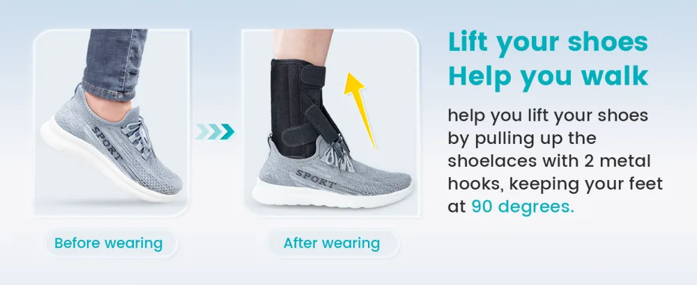 Sylong Afo Foot Drop Brace for Walking with Shoes Left & Right -L/XL - Foot drop brace