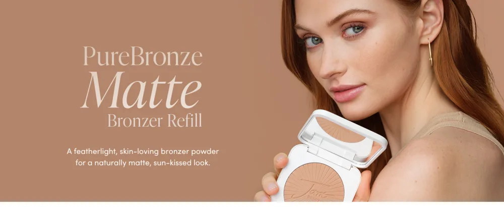 Jane Iredale PureBronze Matte Bronzer Refill Bronzing Powder with Buildable Coverage Lightweight & Breathable Feel Cruelty-Free 3 Natural Tones Light Refill - PureBronze Matte Bronzer. No shimmer. No shine. All glow.