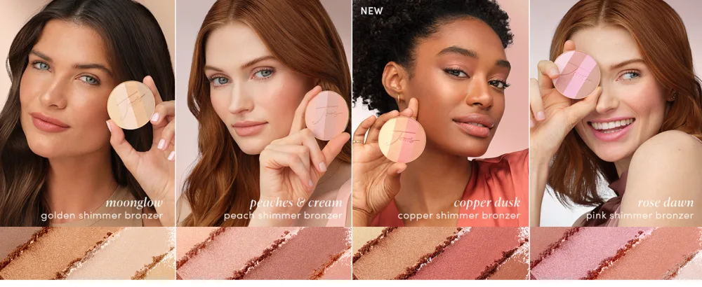 Jane Iredale PureBronze Shimmer Bronzer Refill Bronzing Powder with Buildable Coverage Lightweight & Breathable Cruelty-Free 4 Blendable Shades Moonglow Refill - Shades