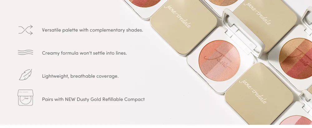Jane Iredale PureBronze Shimmer Bronzer Refill Bronzing Powder with Buildable Coverage Lightweight & Breathable Cruelty-Free 4 Blendable Shades Moonglow Refill - Versatile palette, Creamy formula, Lightweight, breathable coverage.