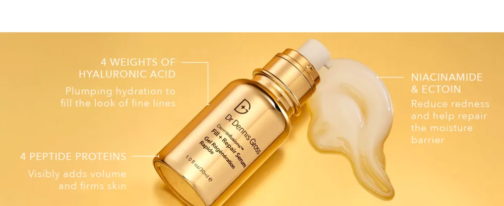 Dr Dennis Gross DermInfusions Fill + Repair Serum: Immediately Fills Lines  Plumps & Repairs  1 oz - KEY INGREDIENTS
