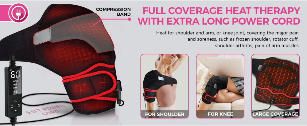 CREATRILL Shoulder Heating Pads  Low Voltage Fast Heating Shoulder Brace for Pain Relief  Heated Shoulder Wrap for Rotator Cuff  Frozen Shoulder  Shoulder Dislocation HEAT01 universal - shoudler pain