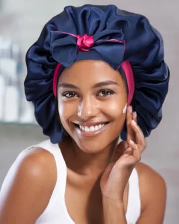 Satin Bonnet Silk Bonnet for Sleeping  Hair Bonnet  Reversible Bonnets for Women  Non Slip Ajustable Bonnets Double-layer(coffee + Champagne) - bonnets