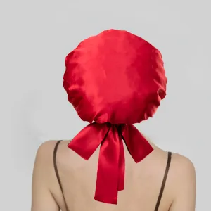 Satin Bonnet Silk Bonnet for Sleeping  Hair Bonnet  Reversible Bonnets for Women  Non Slip Ajustable Bonnets Double-layer(coffee + Champagne) - bow tie