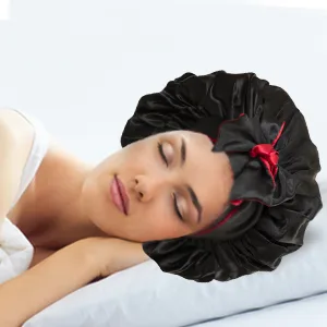 Satin Bonnet Silk Bonnet for Sleeping  Hair Bonnet  Reversible Bonnets for Women  Non Slip Ajustable Bonnets Double-layer(coffee + Champagne) - sleeping hair wrap