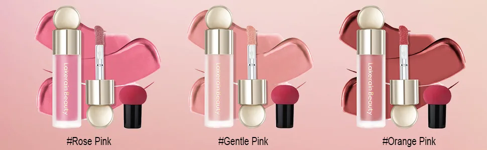 Liquid Blush Face Makeup for Cheeks  Velvet Cream Matte Tint Smudge Proof  Moisturizing Blusher Stick Face Enhancing Makeup Color (with One Sponge Ball Gentle Pink) - Color Select