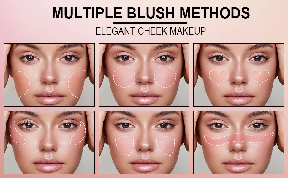 Liquid Blush Face Makeup for Cheeks  Velvet Cream Matte Tint Smudge Proof  Moisturizing Blusher Stick Face Enhancing Makeup Color (with One Sponge Ball Gentle Pink) - Multiple Methods