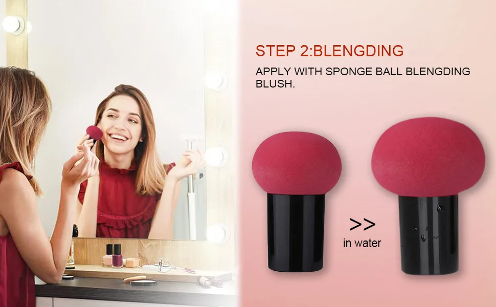 Liquid Blush Face Makeup for Cheeks  Velvet Cream Matte Tint Smudge Proof  Moisturizing Blusher Stick Face Enhancing Makeup Color (with One Sponge Ball Gentle Pink) - Step 2